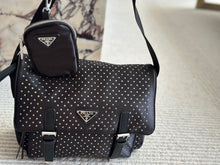 Load image into Gallery viewer, PD343 Re-Nylon Shoulder Bag with Studs / 11x8.6inch