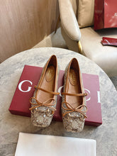 Load image into Gallery viewer, SE1738 Women's GG Crystal Gucci Horsebit Ballet Flat / Size5-11