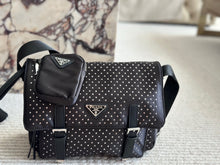 Load image into Gallery viewer, PD343 Re-Nylon Shoulder Bag with Studs / 11x8.6inch