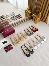 Load image into Gallery viewer, SE1737 Gucci Women's slide with crystal Interlocking G / Size5-12