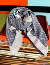Load image into Gallery viewer, JW1434 Gucci 2026 Reversible Silk-Cashmere Square Scarf / 140×140 cm