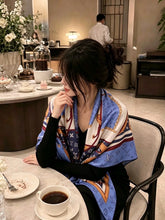 Load image into Gallery viewer, JW1436 LV x Takashi Murakami Monogram Multicolor Velvet-Blend Shawl / 135×135 cm