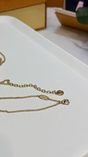 Load image into Gallery viewer, JW1444 LV Zirconia Floral & Monogram Double-Strand Necklace