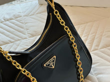 Load image into Gallery viewer, PD273 Re-Nylon and Brushed Leather Mini-bag / 8.6x7.6x2.3inch