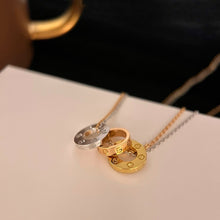 Load image into Gallery viewer, JW1450 Cartier Trinity-Style Triple Ring Necklace