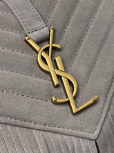 Load image into Gallery viewer, YSK445 COLLEGE MEDIUM IN QUILTED SUEDE / 9.4 x 6.6 x 2.5 INCHES / HIGHEST QUALITY VERSION