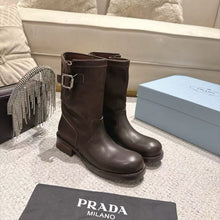 Load image into Gallery viewer, SE1762 Prada 26SS Stacked Western Buckle Biker Ankle Boots / Size 5-11