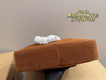 Load image into Gallery viewer, PD369 Large Hobo Bag in Suede Leather / 13.4x9.8x3.1inch