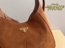 Load image into Gallery viewer, PD369 Large Hobo Bag in Suede Leather / 13.4x9.8x3.1inch