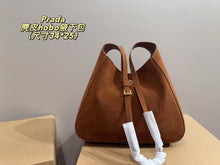 Load image into Gallery viewer, PD369 Large Hobo Bag in Suede Leather / 13.4x9.8x3.1inch