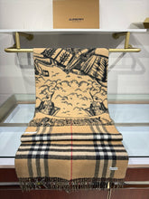 Load image into Gallery viewer, JW1462 Burberry Equestrian Knight Double-Sided Cashmere Shawl / 210×50cm