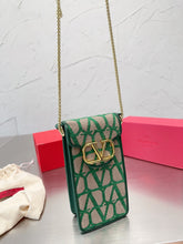 Load image into Gallery viewer, VLTN086 LOCÒ TOILE ICONOGRAPHE PHONE CASE WITH CHAIN / W3.9xH7.0xD1.6 in.