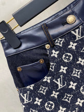 Load image into Gallery viewer, CLTH385 Monogram Denim Mini Shorts
