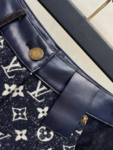 Load image into Gallery viewer, CLTH385 Monogram Denim Mini Shorts