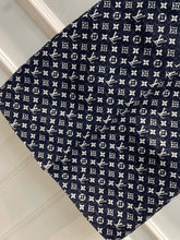 Load image into Gallery viewer, CLTH387 LB Monogram Denim Midi Skirt