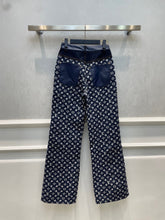 Load image into Gallery viewer, CLTH386 LB Monogram Denim Bootcut Jeans