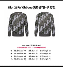 Load image into Gallery viewer, CLTH495 Dior 26FW Oblique Jacquard Knit Sweater / 100% Wool / Grey-Olive-White / Unisex