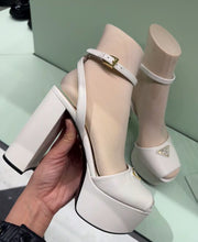 Load image into Gallery viewer, SE1694 Prada Nappa Leather Platform Sandals / Size5-11