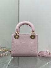 Load image into Gallery viewer, DR658 Dior Lady Dior 3-Quilt Bag / Crocodile-Embossed Calfskin / Bow Detail / 17cm