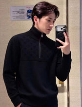 Load image into Gallery viewer, CLTH498 LV 2026 Fall-Winter Ski Half-Zip Monogram Sweater / Black / Wool Blend