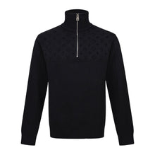 Load image into Gallery viewer, CLTH498 LV 2026 Fall-Winter Ski Half-Zip Monogram Sweater / Black / Wool Blend