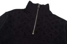 Load image into Gallery viewer, CLTH498 LV 2026 Fall-Winter Ski Half-Zip Monogram Sweater / Black / Wool Blend