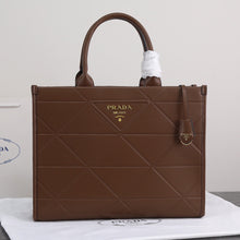 Load image into Gallery viewer, PD224 Large Leather Prada Symbole Bag with Topstitching / 15.3x12.2x3.9inch