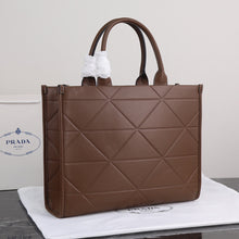 Load image into Gallery viewer, PD224 Large Leather Prada Symbole Bag with Topstitching / 15.3x12.2x3.9inch