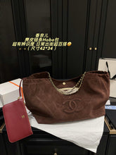 Load image into Gallery viewer, CC1507 Chanel 26C Hobo Bag / Dark Chocolate Suede / 42×34cm
