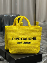 Load image into Gallery viewer, YSK255 Rive Gauche Supple Tote Bag in Raffia Crochet / HIGHEST QUALITY VERSION / 15 x 13.8 x 5.7 inches