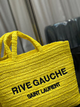 Load image into Gallery viewer, YSK255 Rive Gauche Supple Tote Bag in Raffia Crochet / HIGHEST QUALITY VERSION / 15 x 13.8 x 5.7 inches