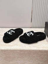 Load image into Gallery viewer, SE1772 Chanel Shearling Closed-Toe Mule Slides / Wool Upper / Sizes 5–11