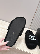 Load image into Gallery viewer, SE1772 Chanel Shearling Closed-Toe Mule Slides / Wool Upper / Sizes 5–11