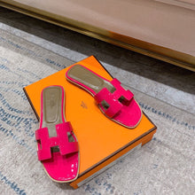 Load image into Gallery viewer, SE874 H Paint Leather Slippers / Size4-11