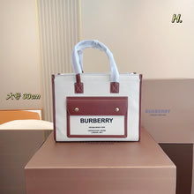 Load image into Gallery viewer, BUR105 Two-tone Canvas and Leather Mini/Small Freya Tote