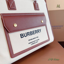 Load image into Gallery viewer, BUR105 Two-tone Canvas and Leather Mini/Small Freya Tote