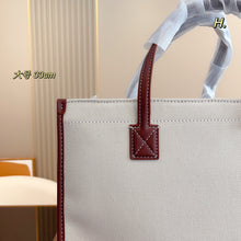Load image into Gallery viewer, BUR105 Two-tone Canvas and Leather Mini/Small Freya Tote