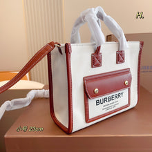 Load image into Gallery viewer, BUR105 Two-tone Canvas and Leather Mini/Small Freya Tote