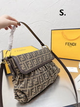 Load image into Gallery viewer, FF138 Vintage Brown Fabric Shoulder Bag / 13.8x9inch