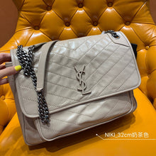 Load image into Gallery viewer, YSK196 Niki medium chain bag in crinkled vintage leather / HIGHEST QUALITY VERSION /11 x 7.8 x 3.3 INCHES