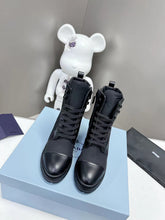 Load image into Gallery viewer, SE927 PD Brushed leather and nylon laced booties / Size5-9
