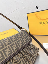 Load image into Gallery viewer, FF138 Vintage Brown Fabric Shoulder Bag / 13.8x9inch