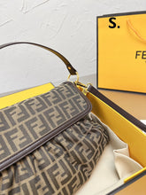 Load image into Gallery viewer, FF138 Vintage Brown Fabric Shoulder Bag / 13.8x9inch