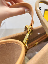 Load image into Gallery viewer, FF144 Sunshine Brown flannel Medium shopper bag / 13.8x12.2x6.7inch