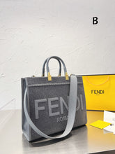 Load image into Gallery viewer, FF144 Sunshine Brown flannel Medium shopper bag / 13.8x12.2x6.7inch