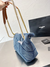 Load image into Gallery viewer, YSK198 Denim LouLou Puffer / 11.4 x 6.7 x 4.3 inches