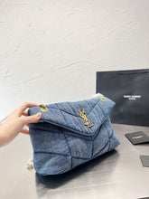 Load image into Gallery viewer, YSK198 Denim LouLou Puffer / 11.4 x 6.7 x 4.3 inches