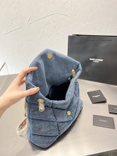 Load image into Gallery viewer, YSK198 Denim LouLou Puffer / 11.4 x 6.7 x 4.3 inches