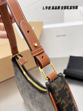 Load image into Gallery viewer, CL100 Ava Bag in Triomphe Canvas and calfskin Tan / 9 x 5 x 2 IN