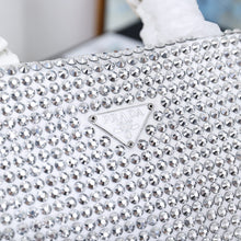 Load image into Gallery viewer, PD210 Satin Handbag with Crystals / 7.9x7.1inch